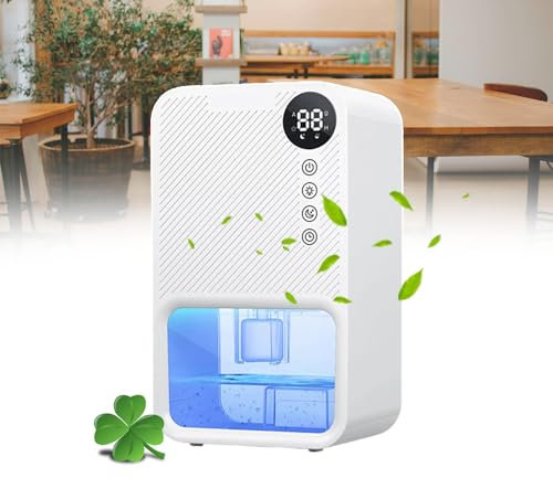 smafoseedding Dehumidifiers For Room,Portable Mini Touch Operation Air Dehumidifier,With 7 Colors Led Light & 1100ml Water Tank,With Touch Screen & Auto Shut Off & Sleeping Mode,White