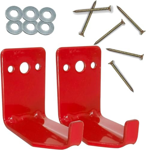 2 Pack of Fire Extinguisher Mount, Wall Hook, Fire Extinguisher Bracket up to 40 lbs Extinguishers, Suitable for Big and Small Fire Extinguisher, Holder for Dry Chemical and Water Extinguishers