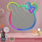 Schminkspiegel mit Beleuchtung, Anime Katze Kosmetikspiegel mit Licht, Dimmbarer Spiegel mit RGB, Vanity Mirror with Led Light, Schminktisch Spiegel für Schlafzimmer, Bad, Wohnzimmer, Neon Schild Deko