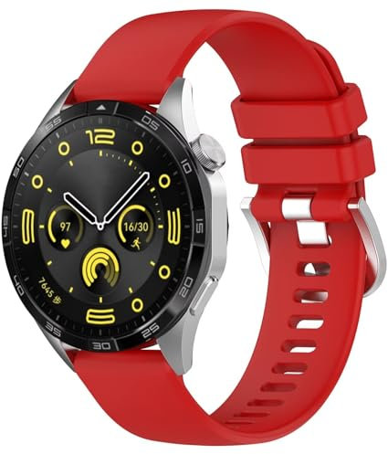 FANYUAN Armband kompatibel mit Fossil Hybrid Smartwatch HR, Weiches Silikon Uhrenarmband, Verschleißfest, Ersatzarmband für Fossil Hybrid Smartwatch HR.(Rot)