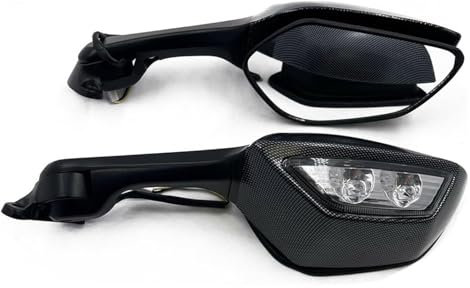 RINKTEEA Motorradspiegel Für Kawa&saki Für Ninja ZX10R ZX-10R 2011-2015 Motorrad Faltbare Spiegel Blinker Rückansicht Rückspiegel(MT252-036-CN)