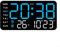 HpLive Orologio da parete digitale a LED, con data, settimana, sveglia (guscio nero, luce blu)