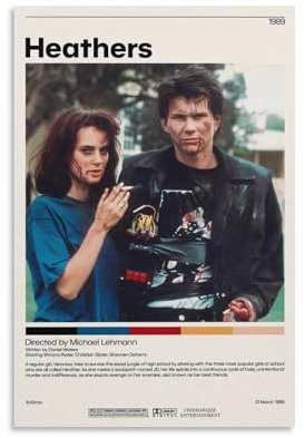 DRDPLXGU Heathers Michael Lehmann Retro-Filmposter auf Leinwand, Schlafzimmer, Dekoration, Landschaft, Büro, Raumdekoration, Geschenk, 30 x 45 cm
