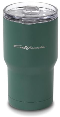 Volkswagen 7TG069604212 Thermobecher Trinkbecher Trinkflasche 350ml Edelstahl, grün, mit California Schriftzug