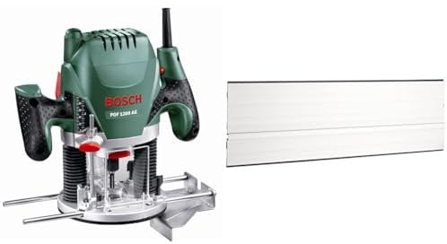 Bosch Home and Garden Router POF 1200 AE (1200 W, in Carton Packaging) + 1x Guide Rail FSN 70 (700 mm, Accessory for Bosch Hand-Held Circular Saws)