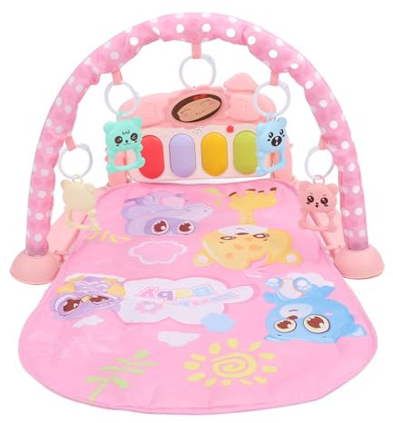 Baby Kick Piano, Multifunktionales Musikalisches Fitness-Rack-Entwicklungsspielzeug für Neugeborene, mit Weicher Baby-Aktivitätsmatte, Premium-Kunststoffmaterial