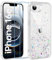 ivencase Glitzer Handyhülle Kompatibel mit iPhone 16e Hülle, Klar Silikon Case+2 Stück Schutzfolie, Transparent Pailletten Kratzfest Hülle Weich TPU Stoßfeste Schutzhülle iPhone 16e 2025