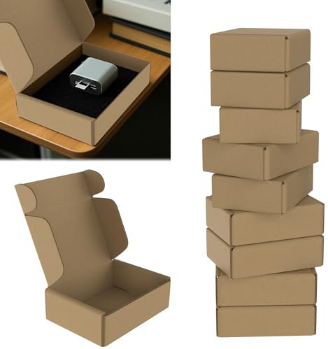 UISEBRT 20 Stück Verpackungskartons, Faltschachtel aus Wellpappe für Warensendung, Geschenkbox, Braun Maxibriefkarton, Dokumentenbox für den Versand von Kleinen Waren Postkarton(15x10x4cm)