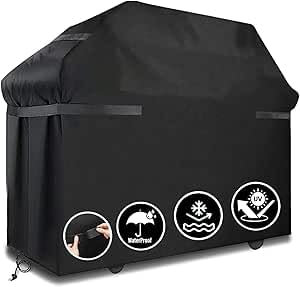 LCGOD Housse Barbecue,Bache Barbecue Exterieur Imperméable ,Housse BBQ Exterieur Protection pour Tous Les Temps aux Weber,Brinkmann,Char Broil etc Anti-Vent/Anti-UV/Anti-l'Humidité (132x66x109cm)