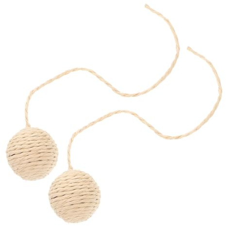 BESPORTBLE Cat Tree Post Replacement Balls 2Pcs Sisal Rope Cat Scratch Ball with Tail Rope Scratch Toy Accessory for Indoor Cats and Kittens Scratching Post Replacement Parts