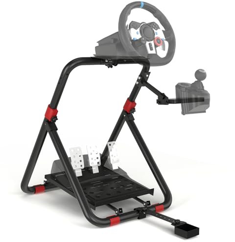 RACGTING Lenkradständer für Logitech G923 G920 G29 G27 G25, Faltbar Lenkrad Ständer Geeignet für Thrustmaster T248X T248 T300Rs TX T150 PS4 PS5 Xbox, Black