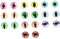 DOITOOL 20 Piezas de Vidrio Decorativo para Joyería Diy Ojos de Cabujón para Manualidades y Accesorios de Muñecas