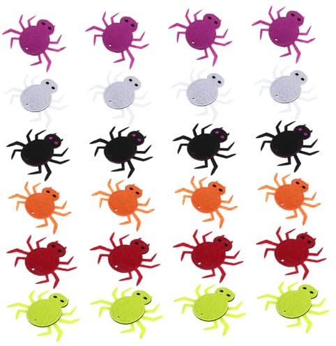 UPKOCH 24stücke Spinnen-aufnäher Aus Filz Für Halloween-dekoration Diy-kleidungsaccessoires Süße Filzspinnen Zum Aufnähen Für Partys Und Heimdekoration