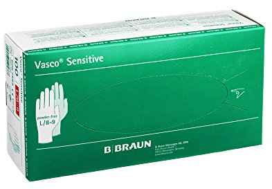 B. Braun Vasco Sensitive unsteril puderfrei Gr. L 100 Stück Untersuchungshandschuhe