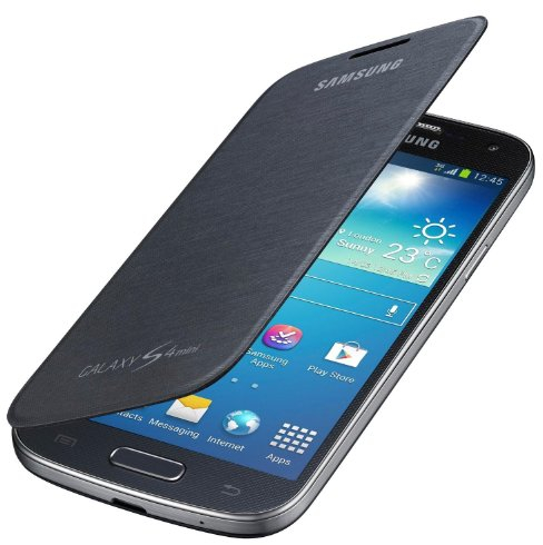 Samsung Flip - Funda para móvil Galaxy S4 Mini (Permite hablar con la tapa cerrada, sustituye a la tapa trasera), negro