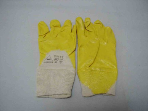 1 paio di guanti in nitrile giallo nitrile, taglia 9 (L), Cat.2 EN420 EN388
