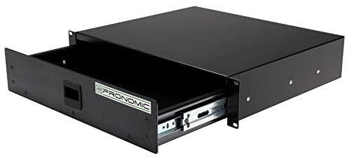 Pronomic RD-102 Rackschublade 2 HE (Schublade für 19 Zoll Rack, Snaplock, Stahlblech) schwarz