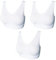 UtopyaUK 3 6 9 Pack Comfort Bra Women Girls Crop Top Seamless Bra Sleep Yoga Bralette Stretch Bras Sports Vest Wireless Post Surgery Bra Wire Free, 3 White, 3XL