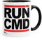 MoonWorks Kaffee-Tasse Run CMD Nerd Geek Computer-Freak Tasse mit Innenfarbe schwarz Unisize