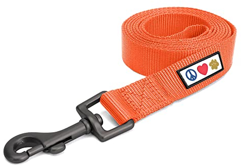 Pawtitas Hundeleine 1.8 M Leine Feste Farbe Welpenleine bequemer Griff Hundeleine Hundetraining Leine für Hunde Extra kleine Hundeleine/kleine Hundeleine Orange Hundeleine
