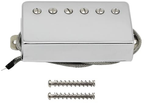 FLEOR Alnico5 Micro Humbucker pour guitare Micros à manche chromé compatibles avec les parties de guitare de style LP