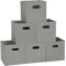Household Essentials 84-1 Foldable Fabric Storage Bins | Set of 6 Cubby Cubes with Handles | Teafog, Gray, 6 lbs,Grey