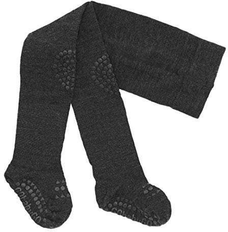 GoBabyGo Wollstrumpfhose, 6-12 Monate, Dunkelgrau Melange