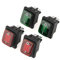 Interruptor Oscilante Negro Impermeable a Prueba de Polvo 4 Pin 2 Posiciones ON-OFF Lámpara Verde Roja con Luz Indicadora 4 pcs/set