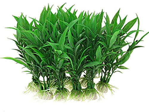 Tonsee Aquarium Wasserpflanzen,Plastikpflanzen, 10 PCS Künstliche Pflanzen Aquariumpflanze Fisch Tank Dekoration Bunt Kunststoff Künstliche Gras Dekoration Wasser Aquarium 10cm (Grün)