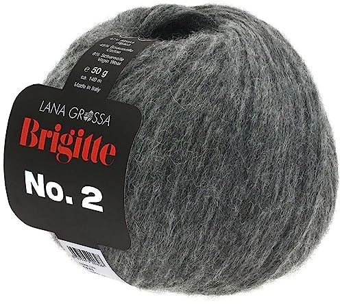 LANA GROSSA Brigitte Nr.2 | Edle Netzgarnstruktur aus Alpaka und Baumwolle | Handstrickgarn aus 47% Alpaka, 45% Baumwolle & 8% Schurwolle | 50g Wolle zum Stricken & Häkeln | 140m Garn FB 24