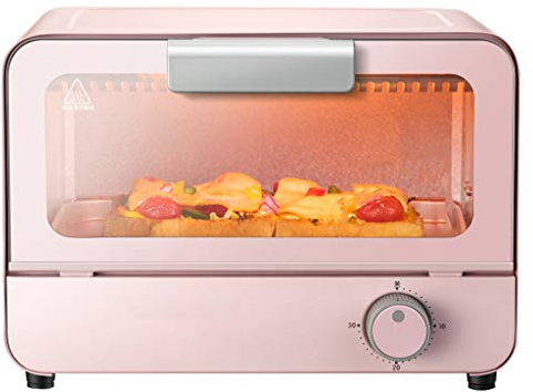 Manopola Timer Mini Forno Elettrico 6l Per Uso Domestico Maglia Estensibile/Porta In Vetro Temperato/Tubo Di Riscaldamento In Vetro Al Quarzo/Vassoio Per Scorie 800w