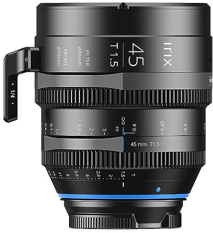 Irix Cine 45mm T1.5 Lente de vídeo para Montura PL (Imperial), Lente 45mm para PL, 8K UHD, Full Frame, Enfoque Min 40cm, Rosca Delantera, Montura Magnética, 1135 g, Torneado Película
