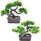 Fycooler Bonsai Pflanze, Japanische Bonsai Naturgetreue Kunstpflanze Künstlicher Bonsai-Zeder Kiefer Podocarpus Plastik Pflanze Kunstpflanze für Büro/Fensterbank/Hof Tischdeko Balkon Büro Deko - 2Pcs