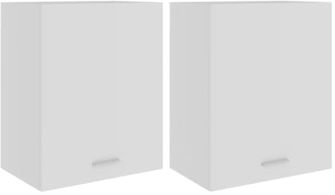 vidaXL 2X Hängeschrank 2 Regalböden Küchenschrank Küche Schrank Einbauküche Küchenzeile Küchenmöbel Oberschrank Weiß 50x31x60cm Holzwerkstoff