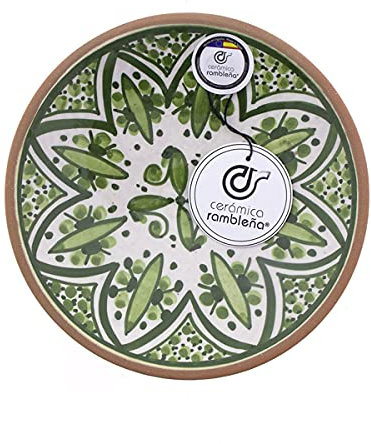 Ceramica Rambalena | Piatto decorativo da appendere a parete | Piatto in ceramica | Piatto da parete in terracotta rossa modello D23 | 100% fatto a mano | 17 x 17 x 3,8 cm