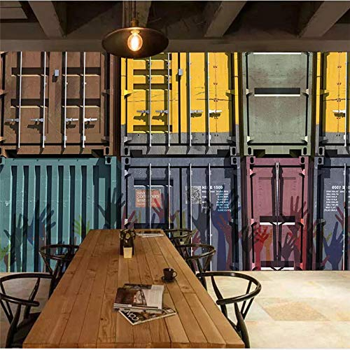 Benutzerdefinierte Tapete 3D-Fototapeten Retro-Nostalgie-Container Mit Bar-Hotel Kreative Tv-Hintergrund-Tapeten-Wandbild,250 * 175Cm