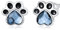 Pfoten Ohrstecker 925 Sterling Silber Hundepfote Ohrstecker Paw Print Ohrstecker Tier Ohrringe Hypoallergene Ohrstecker Geschenk Schmuck für Damen Mädchen (Blau)