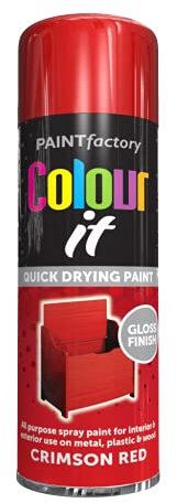 Classic Signature - 2 x All Purpose Crimson Red Aerosol Spray Paint 250ml Quick Drying Spray,Fast Dry and Excellent Coverage for Wood, Metal, Plastic and more