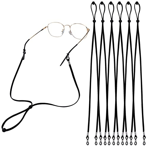 Brillenband Brillenkette Verstellbar Brille Seil Brillenkordel für Herren Damen Sport Arbeit Lesen Schwarz 6 Stück