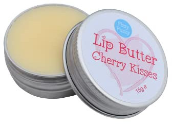 Lip Butter Luxury Lip Balm Tin Intensive Vegan Lip Repair Handmade by Fizzy Fuzzy (Cherry Kisses)