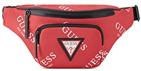 GUESS Unisex Originals Logo Bum Bag Designer, Bauchtasche, Reisetasche, Rot/Ausflug, einfarbig (Getaway Solids)