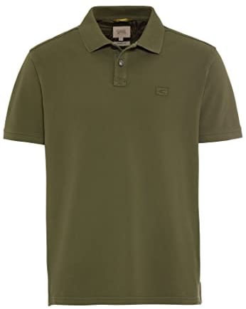 camel active Herren Piqué Poloshirt aus Reiner Baumwolle Olivgrün Menswear-L