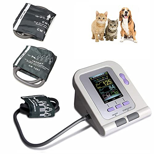 BODOLF Veterinary Blood Pressure Monitor, Automatic BP Machine for Animal Use with LCD Display, 3 Cuffs 6-11CM 10-19CM 18-26CM