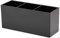 Makeup Brush Holder Pencil Storage Organiser Box Black 3 Grid Acrylic Cosmetic Storage Box Desktop Eyebrow Brush Holder