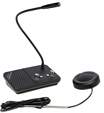 3 Watt Citofono Da Finestra, Interfono Finestra, Citofono Da Banco Bidirezionale,Microfono Interfono Ufficio,Citofono Per Ufficio,Microfono Vetro Sportello(2 Way/Funzione Silenziosa/Anti-Interferenza)