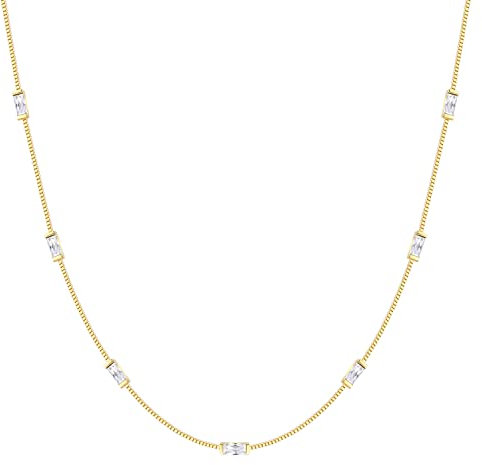 Kette 925 Sterling Silber 14k Vergoldet Damen Geburtsstein Anhänger Halskette für Frauen Schmuck Weihnachten Geburtstags Geschenk für Sie Frau Freundin Mama Valentinstag