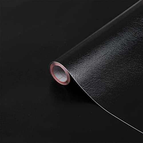 Vinyl Warehouse d-c-fix Black Leather Effect Sticky Back Furniture Wrap Vinyl (W)90cm (L) Sold by The metre