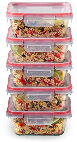Pyrex Freshlock (5-Pack, 4 Cup) Glass Food Storage Containers Set