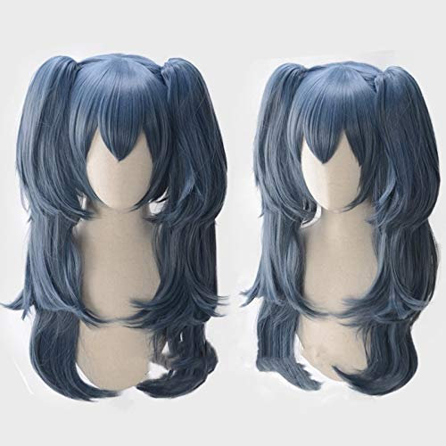 SEIZIS Wig Anime Cosplay Blaue Perücke Japanischer Anime Tokyo Ghoul Re Yonebayashi Saiko Cosplay Perücke Pferdeschwanz Halloween Haar Rollenspiel