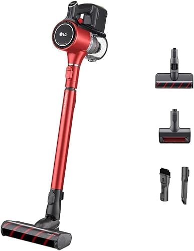 LG Cordzero A9K-Slim1R Aspirapolvere Senza Fili Potenza 200 W, Autonomia 120 Minuti Wi-Fi, 2 Spazzole E 2 Accessori Elettrica Con Tubo Telescopico E Batteria Ricaricabili Installazione a muro Rosso